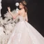 Charming Ivory Wedding Dresses 2020 Ball Gown Strapless Sequins Lace Flower Sleeveless Backless Royal Train