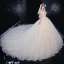 Luxury / Gorgeous Ivory Wedding Dresses 2020 Ball Gown Off-The-Shoulder Beading Rhinestone Sequins Short Sleeve Backless Royal Train