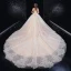 Charming Ivory Lace Flower Wedding Dresses 2020 Ball Gown Strapless Sequins Sleeveless Backless Royal Train