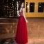 Charming Burgundy Evening Dresses  2020 A-Line / Princess V-Neck Sequins Sleeveless Backless Floor-Length / Long Formal Dresses