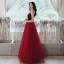 Chic / Beautiful Burgundy Prom Dresses 2020 A-Line / Princess Spaghetti Straps Suede Sleeveless Backless Sequins Floor-Length / Long Formal Dresses