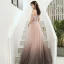 Fashion Blushing Pink Evening Dresses  2020 A-Line / Princess Off-The-Shoulder Beading Sequins Lace Flower Sleeveless Backless Sweep Train Formal Dresses