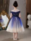 Vintage / Retro Royal Blue Lace Sequins Birthday Flower Girl Dresses 2021 A-Line / Princess Scoop Neck Short Sleeve Tea-length