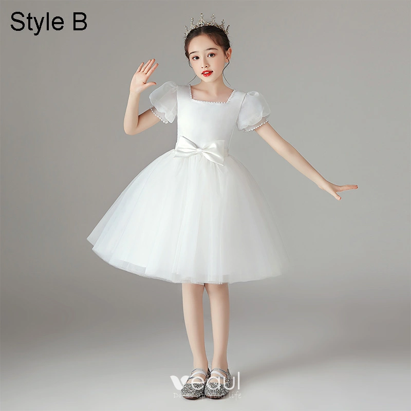 Chic / Beautiful Ivory Wedding Flower Girl Dresses 2021 A-Line ...