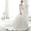 High End Ivory / Creme Satin Brautkleider / Hochzeitskleider 2020 A Linie Off Shoulder Perle Pailletten Kurze Ärmel Rückenfreies Kathedrale Schleppe