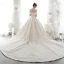 Luxus / Herrlich Off Shoulder Brautkleider / Hochzeitskleider 2020 Ballkleid Perlenstickerei Spitze Blumen Applikationen Glanz Pailletten Ärmellos Rückenfreies Königliche Schleppe