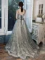 Charmant Robe De Soirée 2020 Princesse V-Cou Glitter Perlage Faux Diamant Paillettes Sans Manches Dos Nu Train De Balayage Robe De Ceremonie
