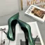 Classy Dark Green Rave Club Leather Pumps 2020 Snakeskin Print 7 cm Stiletto Heels Pointed Toe Pumps