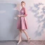 Chic / Beautiful Candy Pink Homecoming Graduation Dresses 2020 A-Line / Princess High Neck 1/2 Sleeves Knee-Length Formal Dresses