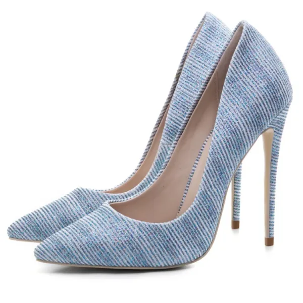 Fashion Silver Evening Party Glitter Pumps 2020 12 cm Stiletto Heels Pointed Toe Pumps