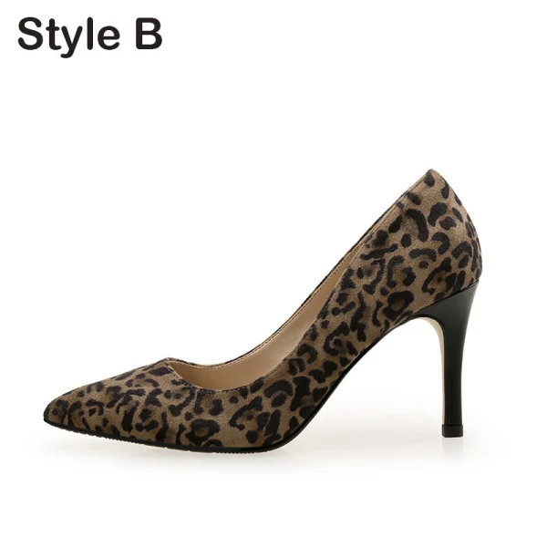 Chic / Beautiful Brown Street Wear Leopard Print Pumps 2020 Suede 10 cm Stiletto Heels Pointed Toe Pumps