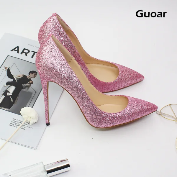 Sparkly Black Evening Party Sequins Pumps 2020 12 cm Stiletto Heels Pointed Toe Pumps