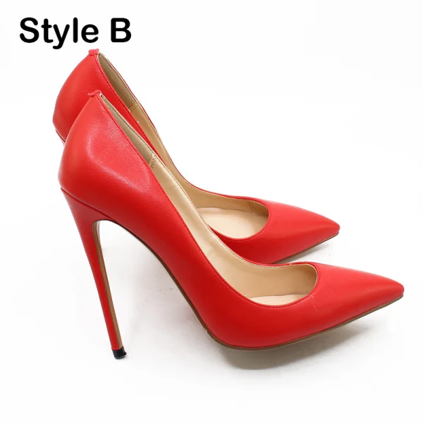 Enkel Hvit PU Gateklær Pumps 2020 12 cm Stiletthæler Spisse Pumps