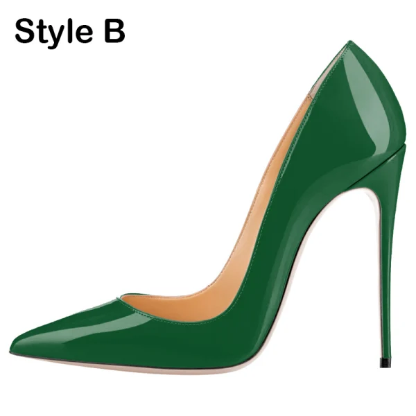 Eenvoudige Zwarte Kantoor OL Pumps 2020 Lakleer 12 cm Naaldhakken / Stiletto Spitse Neus Pumps