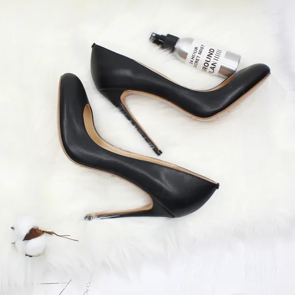 Modest / Simple Black Office Pumps 2020 12 cm Stiletto Heels Pointed Toe OL Pumps