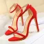 Sexy Black Street Wear Womens Sandals 2020 Ankle Strap 11 cm Stiletto Heels Open / Peep Toe Sandals