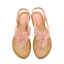 Bohême Chic / Belle Beige Désinvolte Cristal Pantoufle & Tongs 2020 En Dentelle Fleur Perle Plat Chaussures Femmes