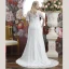 Chic / Beautiful Ivory Lace Flower Plus Size Wedding Dresses 2021 Trumpet / Mermaid V-Neck Short Sleeve Floor-Length / Long Wedding