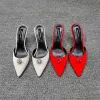 Modest / Simple White Casual Womens Sandals 2020 Leather 7 cm Stiletto Heels Pointed Toe Sandals