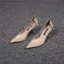 Transparent Beige Abend Pumps 2020 Leder Spitze 6 cm Kristall Thick Heels Spitzschuh Pumps