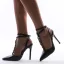 Abordable Mode Noire Désinvolte Sandales Femme 2020 T-Strap 12 cm Talons Aiguilles À Bout Pointu Sandales
