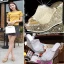 Sparkly Gold Summer Evening Party Womens Sandals 2020 Glitter Sequins 9 cm Wedges Open / Peep Toe Sandals