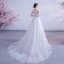 Abordable Blanche Robe De Mariée 2020 Princesse Encolure Dégagée En Dentelle Fleur Sans Manches Dos Nu Tribunal Train