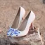 Chinese style White Embroidered Pumps 2020 9 cm Stiletto Heels Pointed Toe Pumps