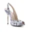 Chic / Beautiful White Street Wear Slingbacks Snakeskin Print Womens Sandals 2020 11 cm Stiletto Heels Open / Peep Toe Sandals