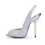 Uroczy Złote Cekiny Slingback Sandały Damskie 2020 11 cm Szpilki Peep Toe Sandały