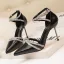 Charmant Beige Cocktail Pailletten Sandalen Damen 2020 Knöchelriemen 10 cm Stilettos Spitzschuh Sandaletten