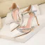Fashion Nude Evening Party Womens Sandals 2020 Sequins T-Strap 11 cm Stiletto Heels Pointed Toe Sandals