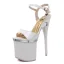 Charmant Rot Karneval Club Sandalen Damen 2020 Plateau Lackleder Knöchelriemen 17 cm Stilettos Peeptoes Sandaletten