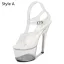 Sexy Transparent Blanche Club de carnaval Sandales Femme 2020 Bride Cheville 17 cm Talons Aiguilles Peep Toes / Bout Ouvert Sandales
