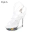 Sexy Blanche Voyage de noces Cristal Sandales Femme 2020 X-Strap Bride Cheville 13 cm Talons Aiguilles Peep Toes / Bout Ouvert Sandales