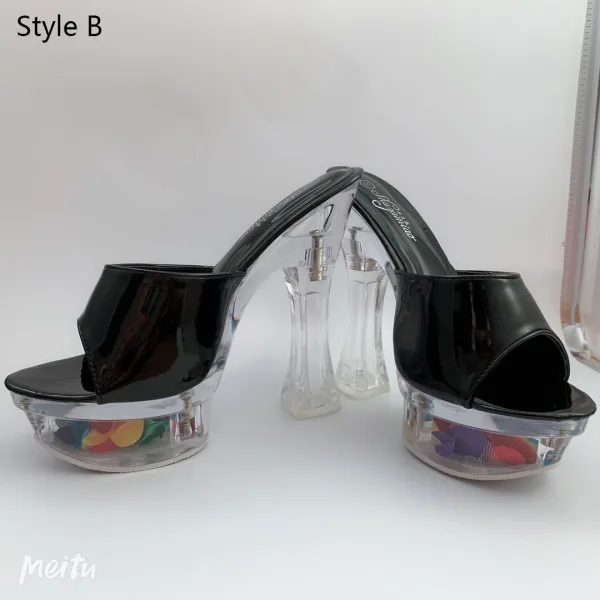 Schöne Silber Freizeit Sandalen Damen 2020 14 cm Thick Heels Peeptoes Sandaletten