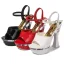 Chic / Belle Noire Club de carnaval Sandales Femme 2020 Cuir Verni Bride Cheville 14 cm Talons Épais Peep Toes / Bout Ouvert Sandales