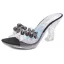 Charming Silver Street Wear Crystal Womens Sandals 2020 9 cm Stiletto Heels Open / Peep Toe Sandals