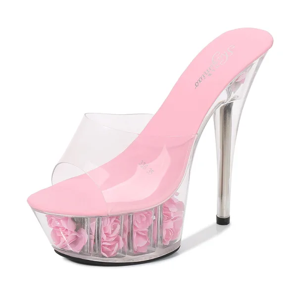 Transparent White Rave Club Womens Sandals 2020 14 cm Stiletto Heels Open / Peep Toe Sandals
