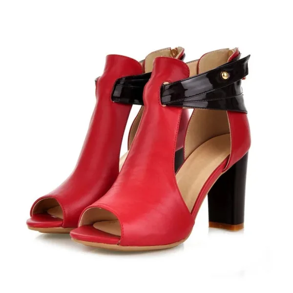 Affordable Black Street Wear Womens Sandals 2020 10 cm Thick Heels Open / Peep Toe Sandals