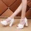 Chic / Beautiful Ivory Street Wear Womens Sandals 2020 Platform 10 cm Thick Heels Open / Peep Toe Sandals