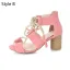 Fashion Yellow Street Wear Beach Womens Sandals 2020 Ankle Strap 7 cm Thick Heels Open / Peep Toe Sandals