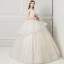 Elegant Champagne Wedding Dresses 2018 Ball Gown Beading Lace Flower V-Neck Backless Sleeveless Floor-Length / Long Wedding