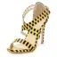 Fashion Yellow Casual Striped Womens Sandals 2020 X-Strap 11 cm Stiletto Heels Open / Peep Toe Sandals