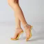 Transparent Jaune Club de carnaval Sandales Femme 2020 Bride Cheville 11 cm Talons Épais Peep Toes / Bout Ouvert Sandales