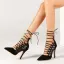 Roman Street Wear Black Pierced Womens Sandals 2020 Suede X-Strap 11 cm Stiletto Heels Pointed Toe Sandals
