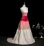 Fashion Multi-Colors Pearl Prom Dresses 2025 A-Line / Princess Spaghetti Straps Sleeveless Backless Sweep Train Formal Dresses