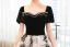 Élégant Noire Robe De Bal 2023 Princesse Faux Diamant Encolure Carrée Manches Courtes Dos Nu Longue Promo Robe De Ceremonie