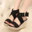Roman Brown Street Wear Braid Womens Sandals 2020 Ankle Strap 10 cm Wedges Open / Peep Toe Sandals