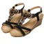 Beige Plage PU Tomber Printemps Été Perlage Compensées 6 cm Sandales 6 cm Peep Toes / Bout Ouvert Bohême 2020 Sandales Femme